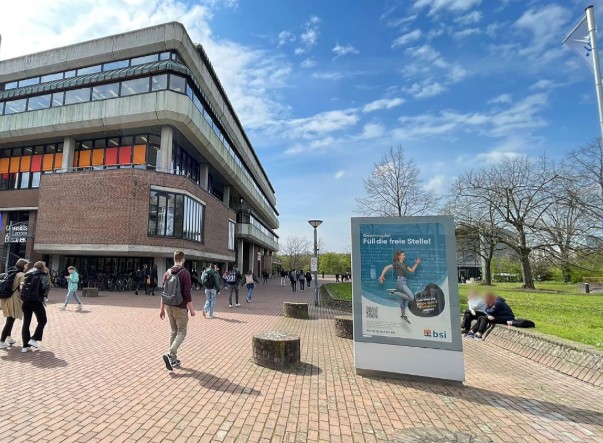 Poster advertising at universities, here at Heinrich Heine University D&uuml;sseldorf