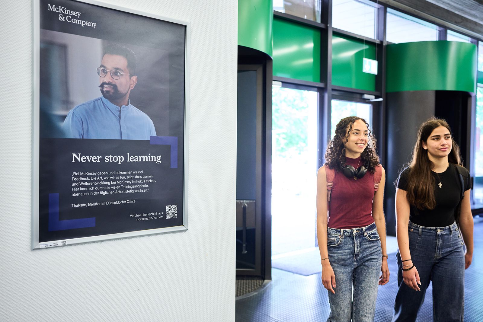 Poster advertising at the university in DIN A0 format directly in the entrance area of the popular cafeteria on Z&uuml;lpicher Stra&szlig;e in Cologne