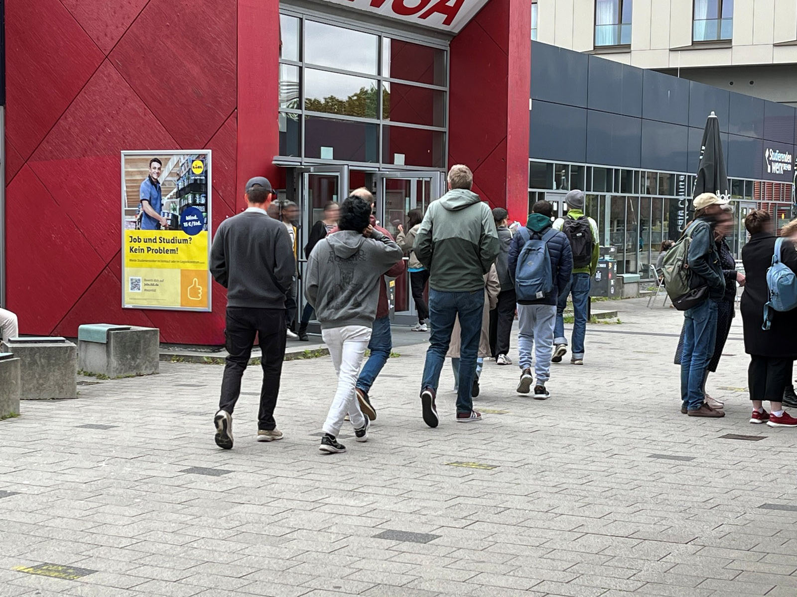 Poster advertising at the entrance to the cafeteria at the University of Bremen