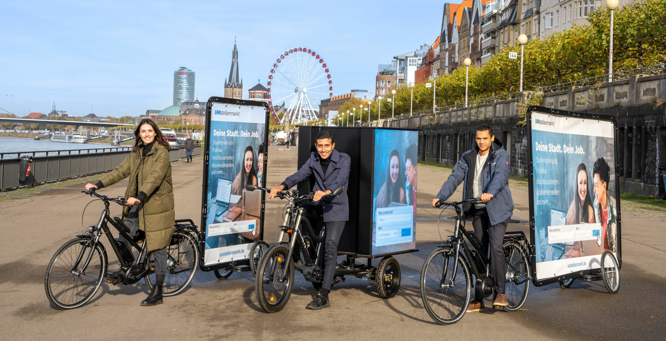 The advertising bicycles go wherever the target group can be found as part of bicycle advertising.