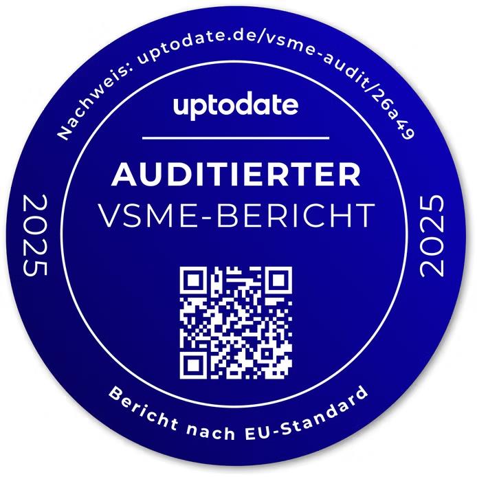 Seal for proof of the VSME audit with QR code to the report page