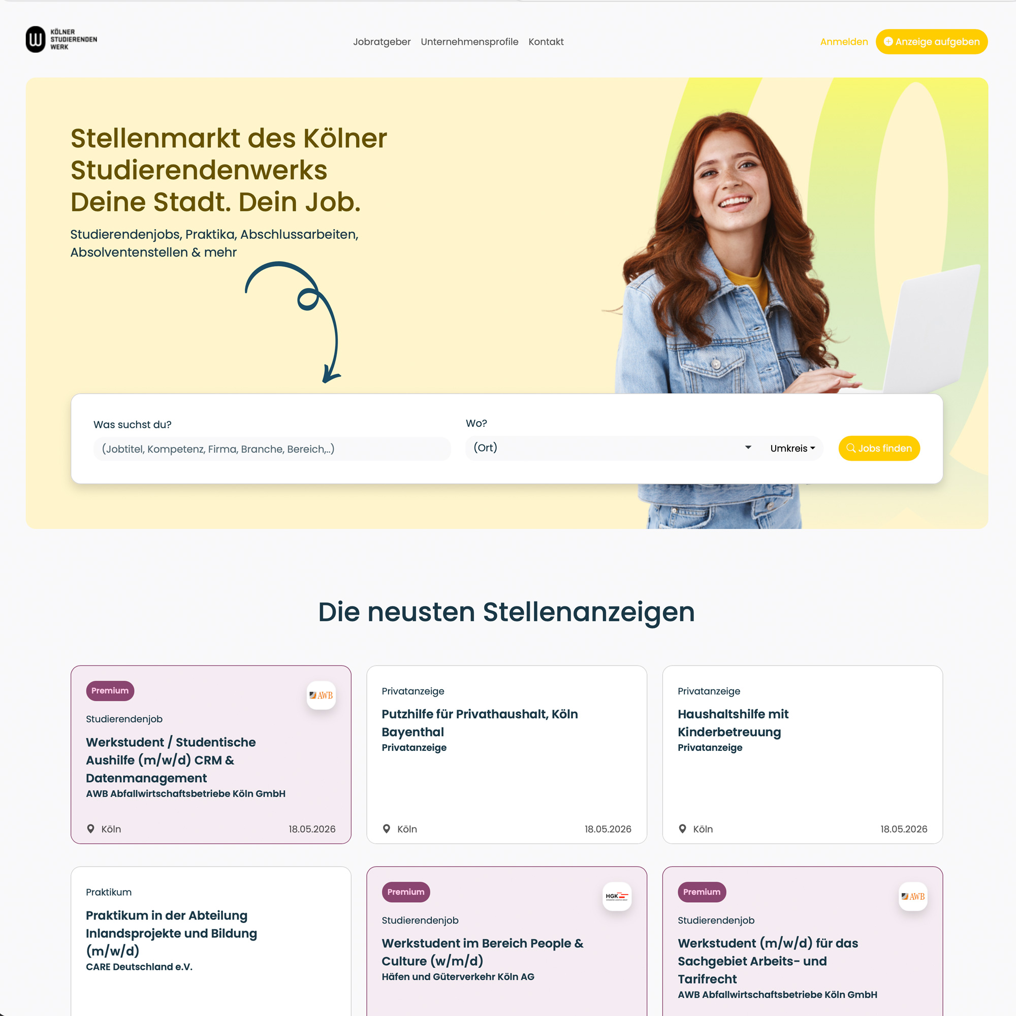Der Stellenmarkt des K&ouml;lner Studierendenwerks