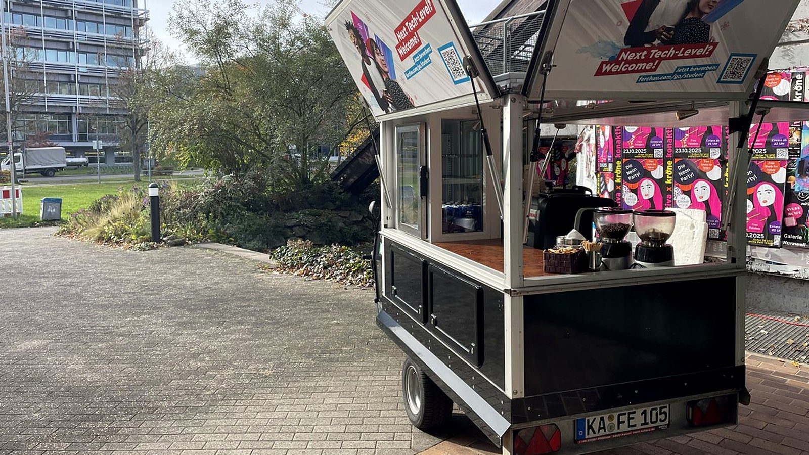 Der Kaffeewagen bietet sehr viele Brandingmöglichkeiten