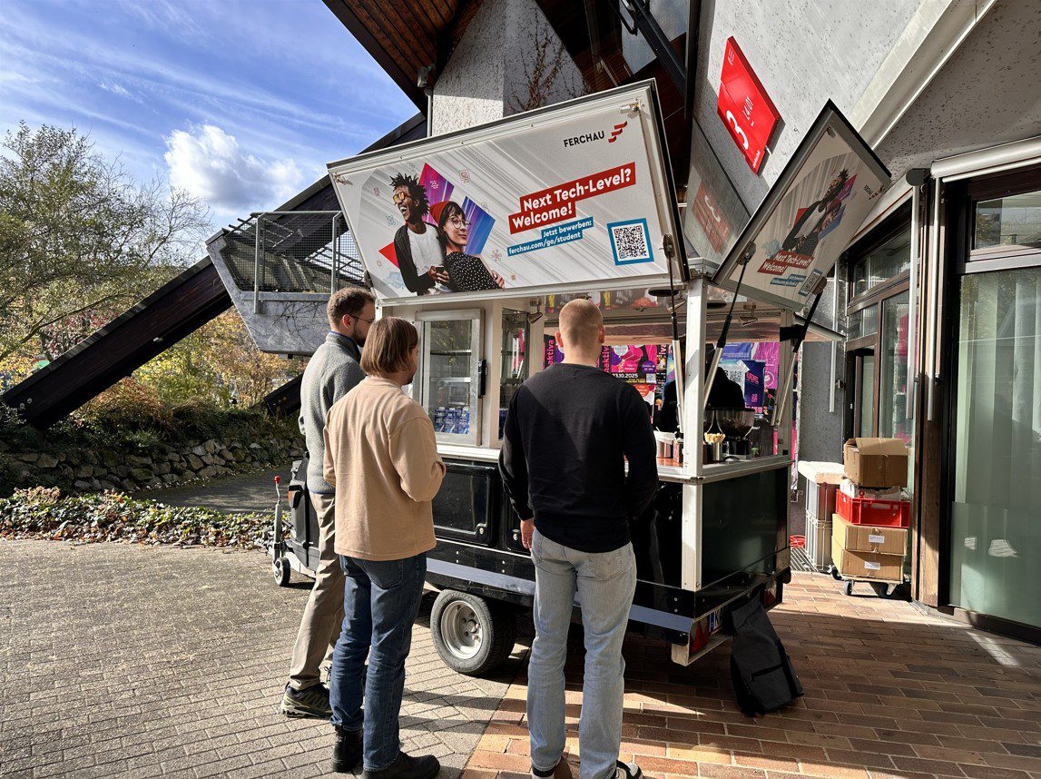 Kaffeewagen von coffee-bike auf dem Campus der TU Darmstadt